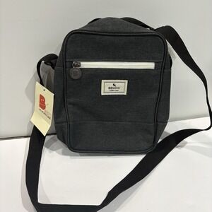 Bench Unisex Crossbody Shoulder Bag Gray Black NWT Travel Zip 10"x9"